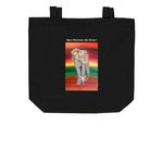 Never Forget, a Black Organic Cotton Tote Bag (back-view)