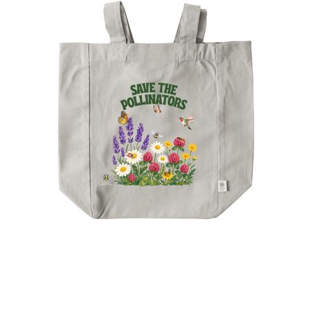 Save the Pollinators Tote, a Natural Recycled Cotton Tote Bag