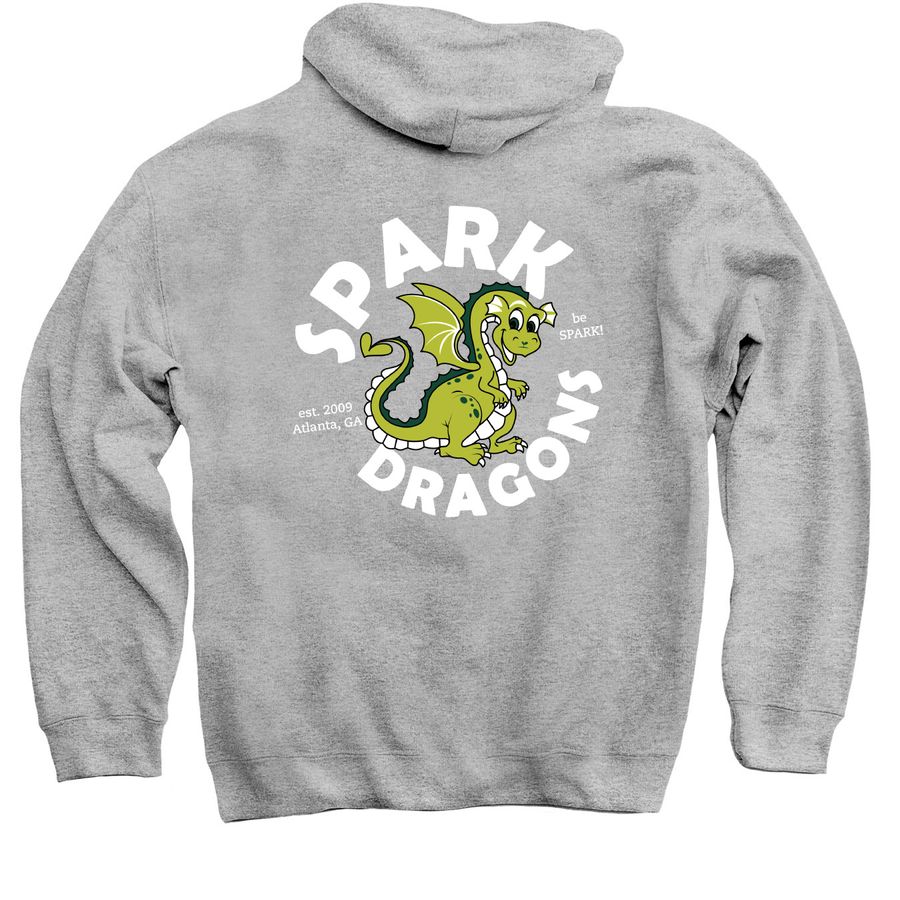 Sparky Back Hoodie, a Sport Grey Pullover Hoodie (back-view)