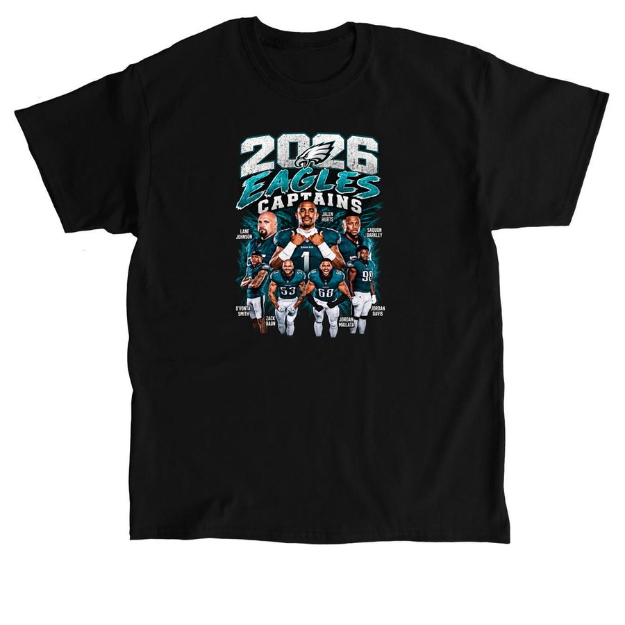 Philadelphia Eagles 2026 Captains Black Graph, a Black Classic Unisex Tee