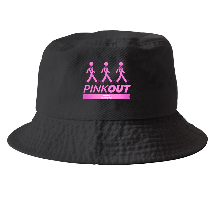 WiN Pink Out Breast Cancer Fundraiser 2025, a Black Printed Bucket Hat