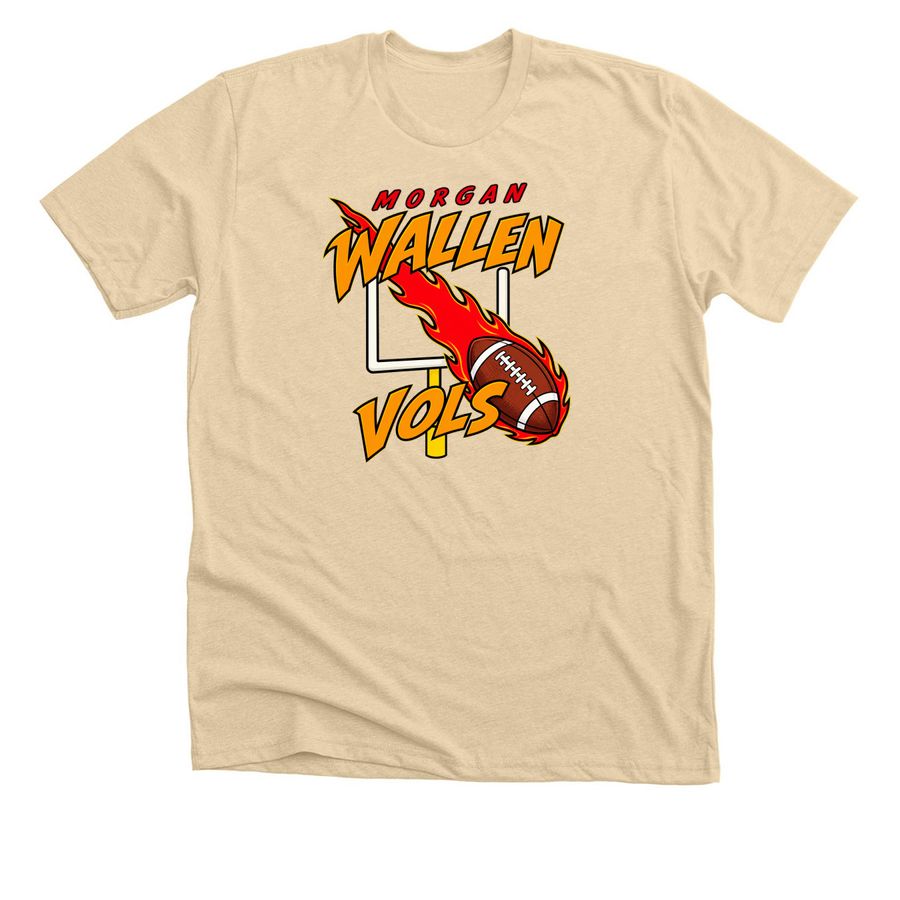 Morgan Wallen Vols Football T Shirt, a Heather Soft Cream Premium Unisex Tee