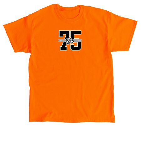 75th Anniversary Black, a Orange Classic Unisex Tee