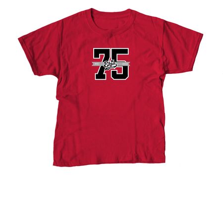 75th Anniversary Black, a Red Youth Unisex Tee