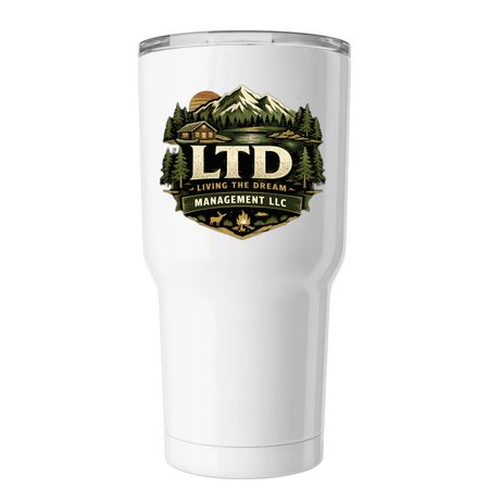 LTD Management&nbsp;, a White Insulated Tumbler (back-view)