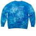 Amazing Strays - Paw Heart & Pups, a Aqua Blue Tie Dye Crewneck Sweatshirt (back-view)