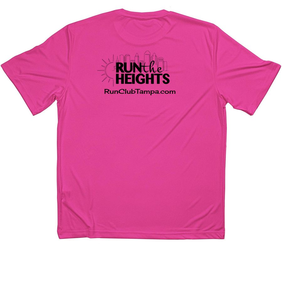 RtH - Flavorful Tech Tops, a Neon Pink Classic Performance Tee (back-view)