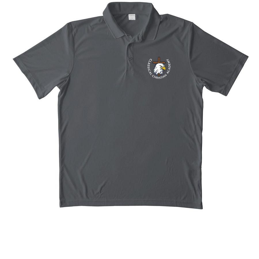 Dark Colored Polo School Options, a Iron Grey Unisex Performance Polo