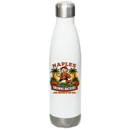 Happy Elf Water Bottle, a White Stainless Steel Water Bottle