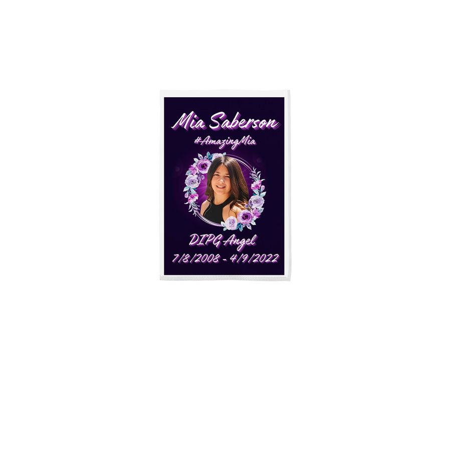 Mia Saberson, a White 12" x 18" Yard Flag