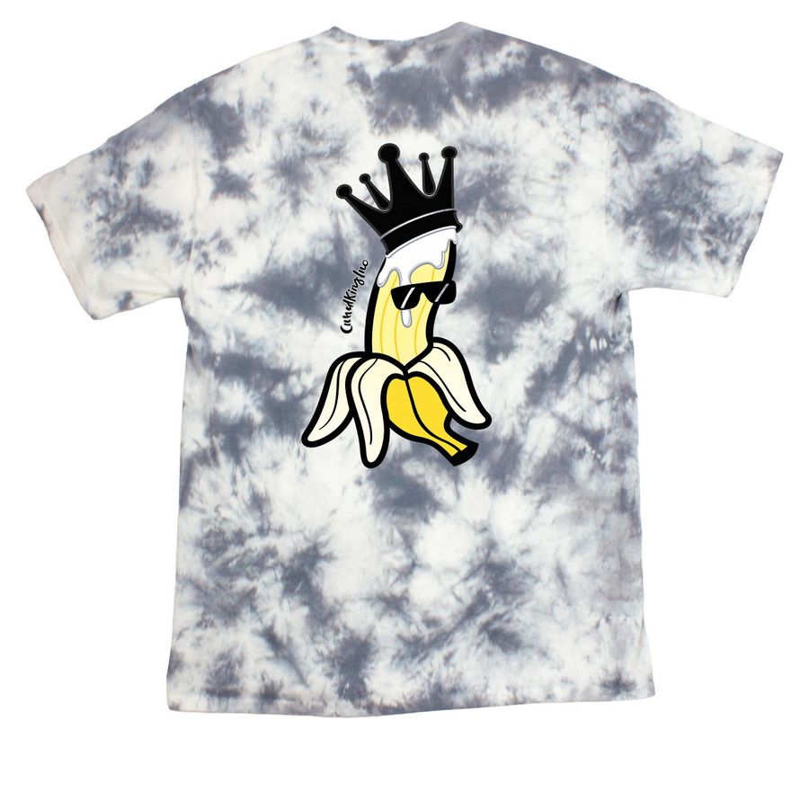 CurvedKing Banana Edition Vol. 2, a Grey Crystal Tie Dye Tee (back-view)