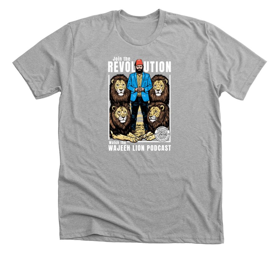 The Wajeeh Lion Podcast, a Athletic Heather Premium Unisex Tee