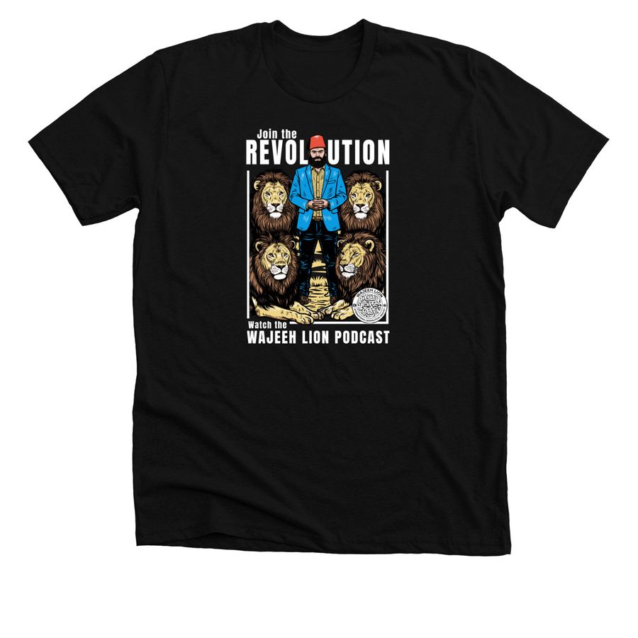 The Wajeeh Lion Podcast, a Solid Black Blend Premium Unisex Tee