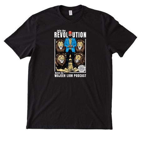 The Wajeeh Lion Podcast, a Deep Black Allmade Heavyweight Recycled Cotton Tee