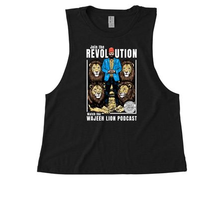 The Wajeeh Lion Podcast, a Deep Black Allmade Eco Triblend Women?s Muscle Tank
