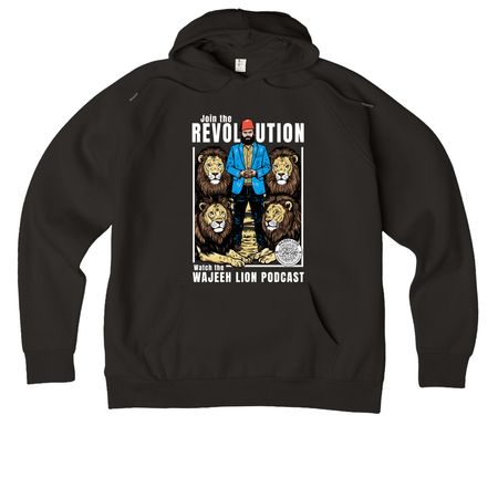 The Wajeeh Lion Podcast, a Deep Black Allmade Organic CVC Pullover Hoodie