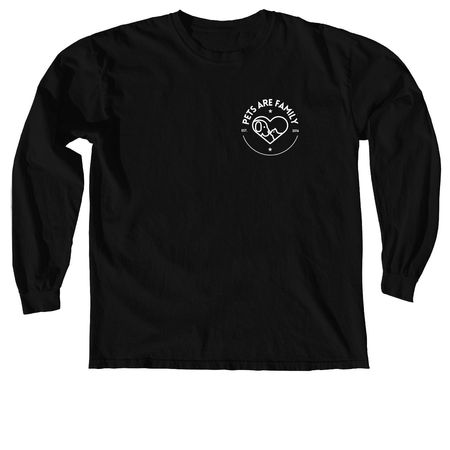 Pets Are Family 2025, a Black Comfort Colors Long Sleeve Tee
