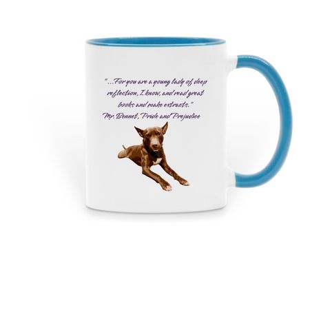 Breakfast With Bennet, a Light Blue Two-Tone Ceramic Mug
