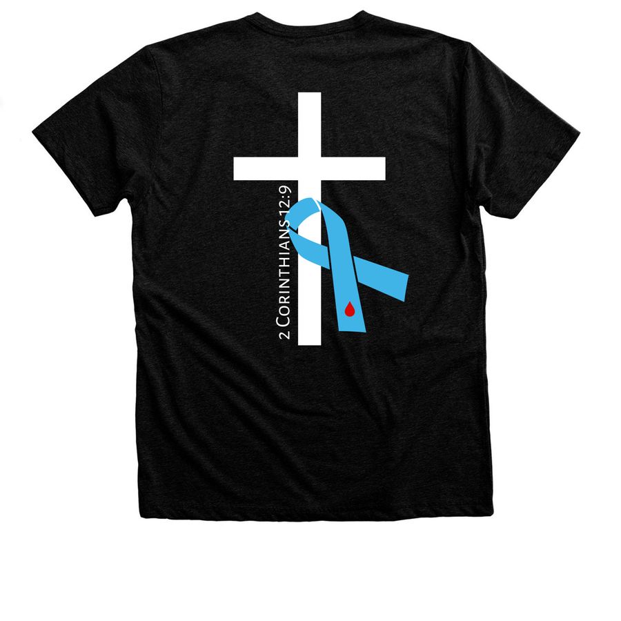 T1D Awareness, a Black Heather Premium Unisex Tee (back-view)
