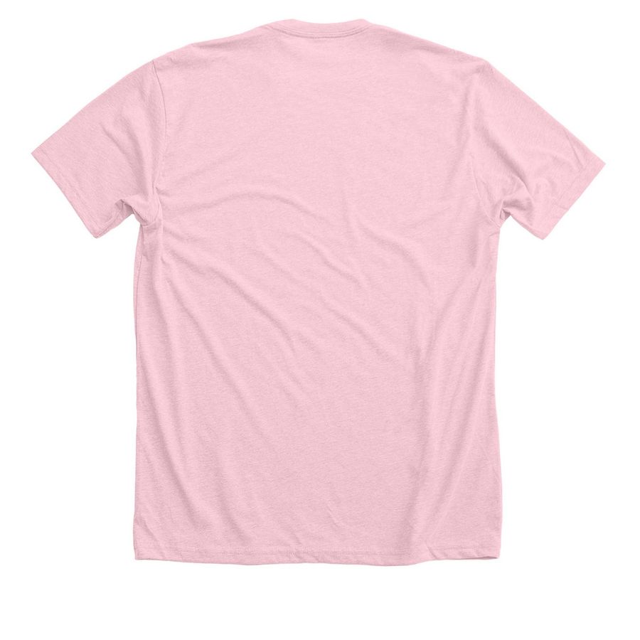 Help Lindsey Fight Breast Cancer, a Heather Pink Premium Unisex Tee (back-view)