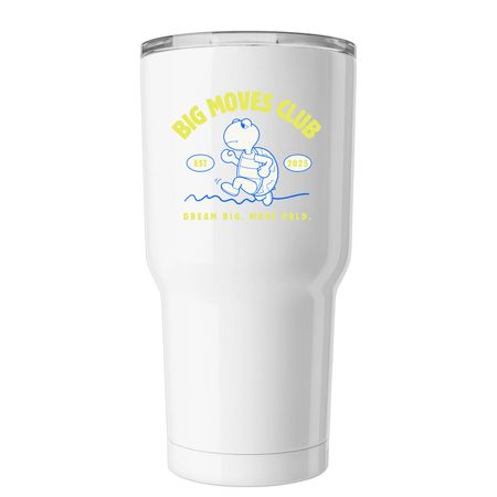 Big Moves Club, a White Insulated Tumbler