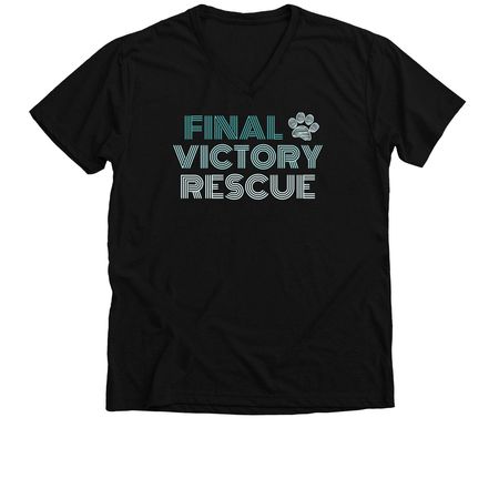 Retro Stripe, a Solid Black Blend Premium V-Neck Tee