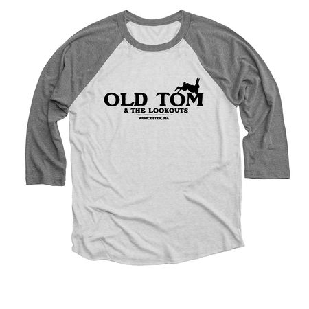 Old Tom & the Lookouts LOGO&nbsp;, a Premium Heather and Heather White 3/4 Sleeve Baseball Tee
