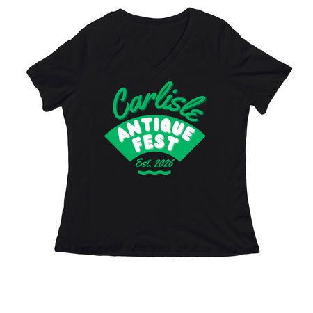 Carlisle Antique Fest, a Black Women's Relaxed V-Neck Tee