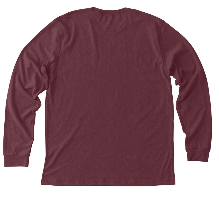 Give Thanks&nbsp;, a Heather Maroon Premium Long Sleeve Tee (back-view)