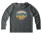 UV Protection, a Dark Smoke Grey UV Performance Long Sleeve Hoodie (back-view)