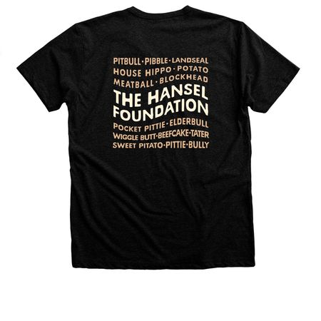 We Love Pitties!, a Black Heather Premium Unisex Tee (back-view)