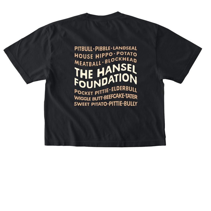 We Love Pitties!, a Black Comfort Colors Boxy Tee (back-view)