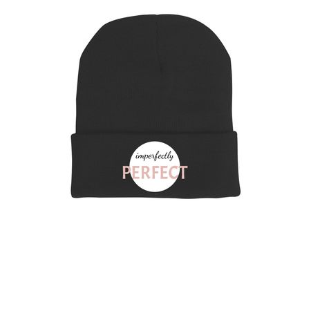 Imperfectly Perfect, a Black Printed Cuffed Beanie
