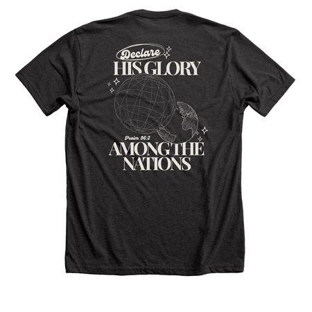 DECLARE HIS GLORY, a Dark Grey Heather Premium Unisex Tee