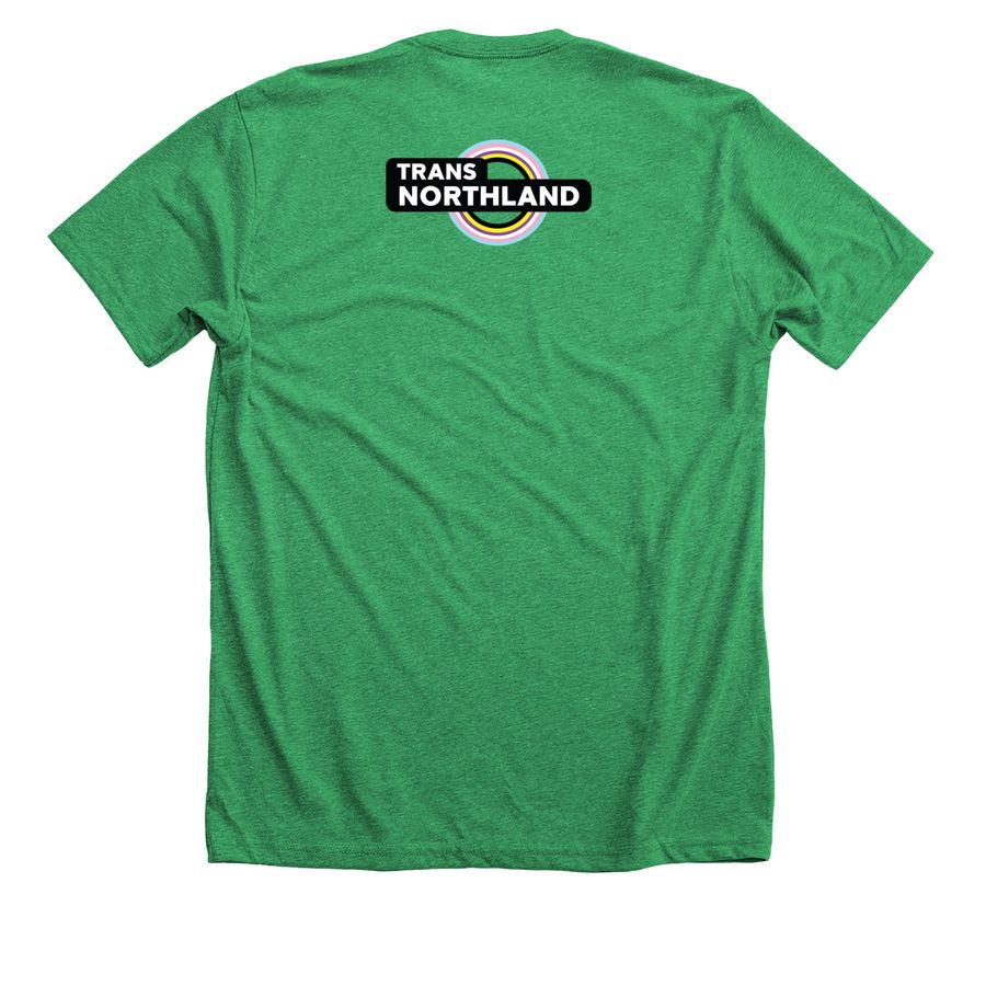 'Safe with Me' LGBTQ+ Apparel, a Heather Kelly Premium Unisex Tee (back-view)