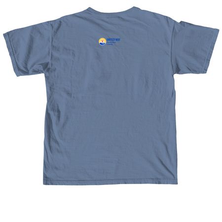 Love Your Community, a Blue Jean Comfort Colors Unisex Tee (back-view)