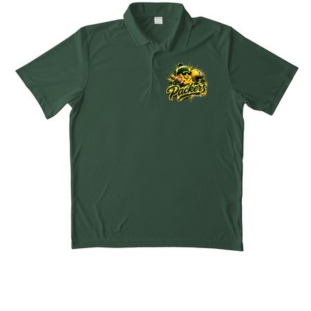 Packers Cheese Head - Polo, a Forest Green Unisex Performance Polo
