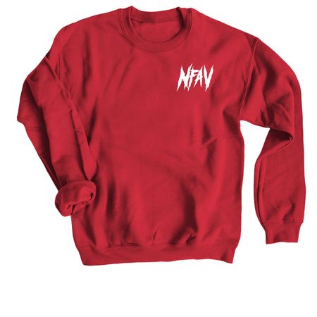 NFAV - Clawing Our Way, a Red Crewneck Sweatshirt