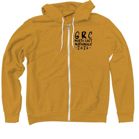 GRC NORTH EAST NATIONALS, a Heather Mustard Zip Up Hoodie