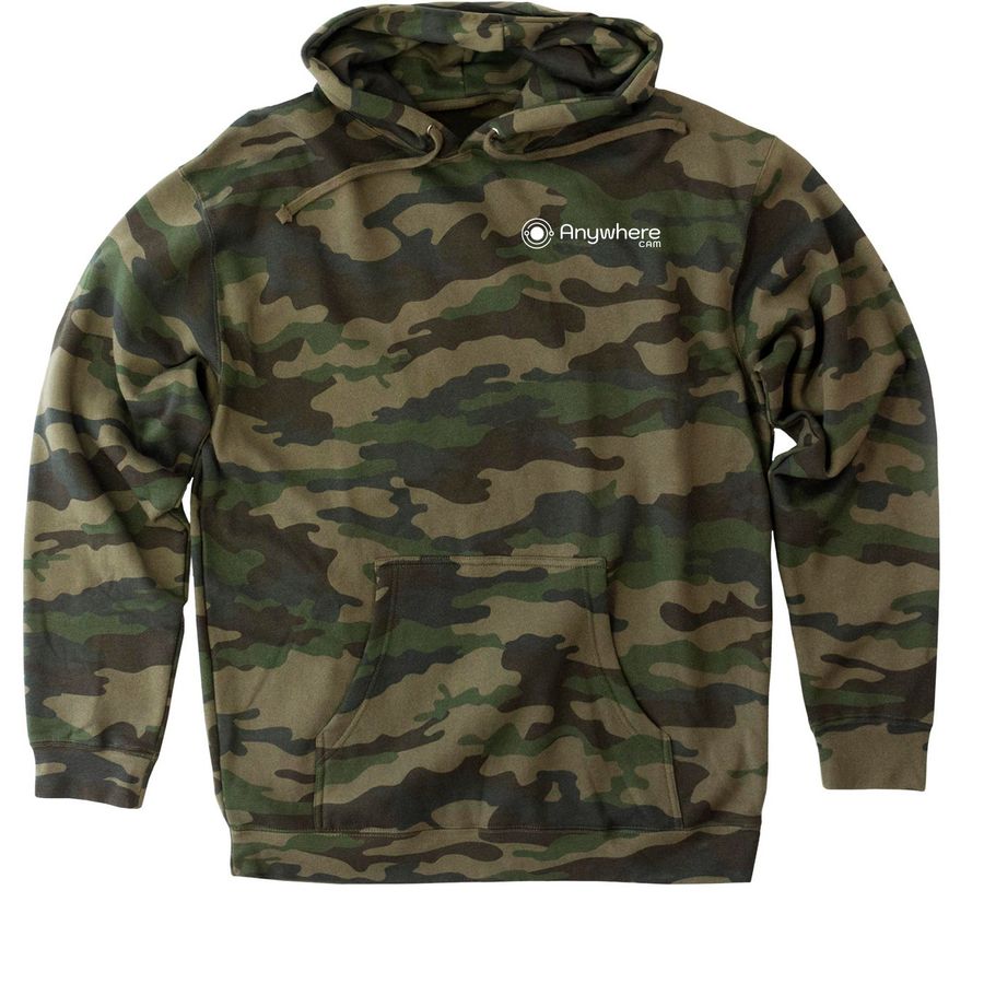 AnywhereCam Owl 4G Inspired Merch, a Forest Camo Heavyweight Camo Pullover Hoodie