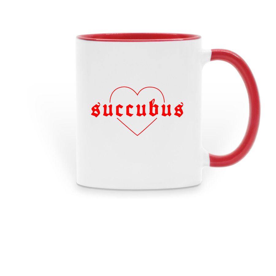 SUCCUBUS MUG, a Red Two-Tone Ceramic Mug