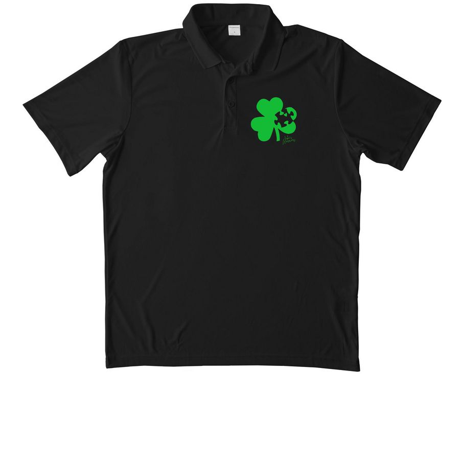 ???, a Black Unisex Performance Polo