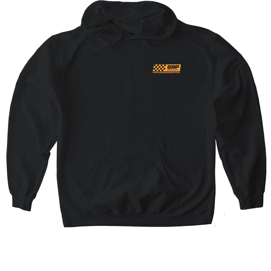 GRP Elise Orange, a Black Gildan Softstyle Pullover Hoodie