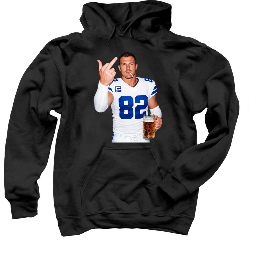 Dallas Cowboys Jason Witten Drinking & Middle, a Black Pullover Hoodie