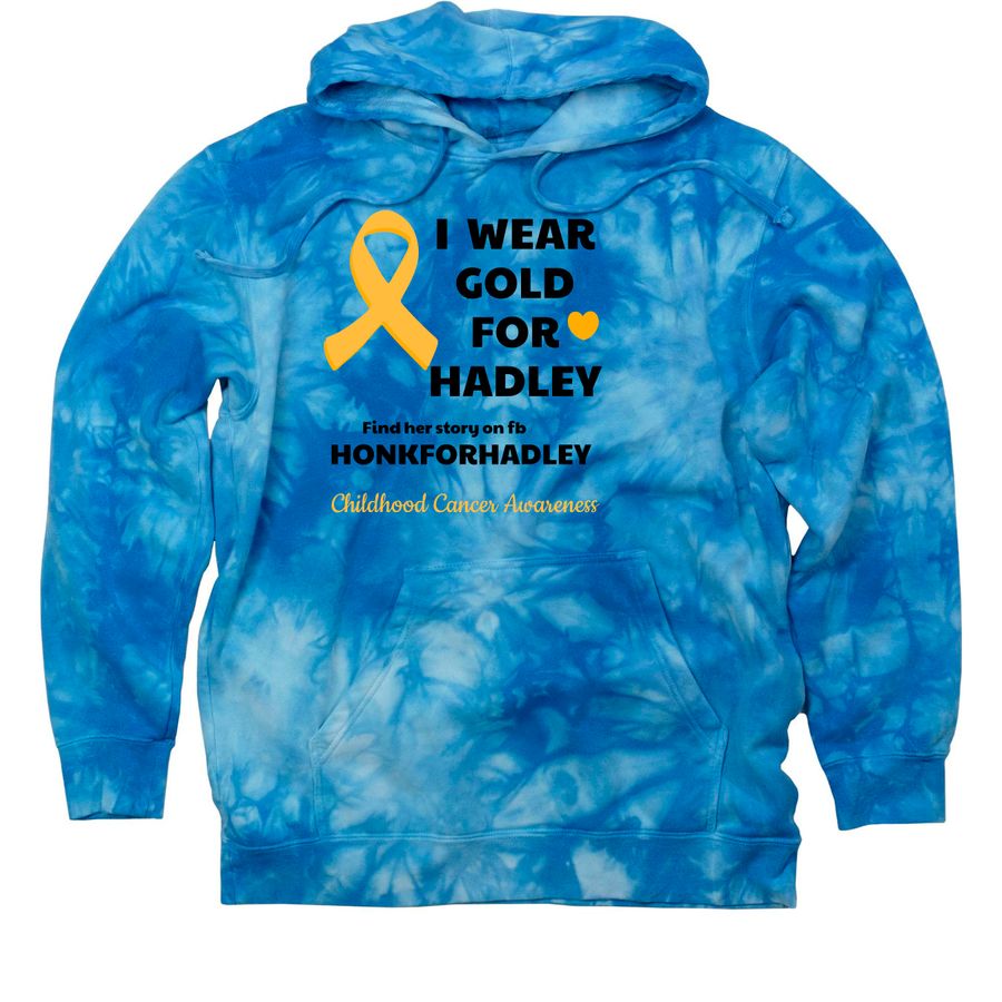 HonkForHadley, a Aqua Blue Tie Dye Pullover Hoodie