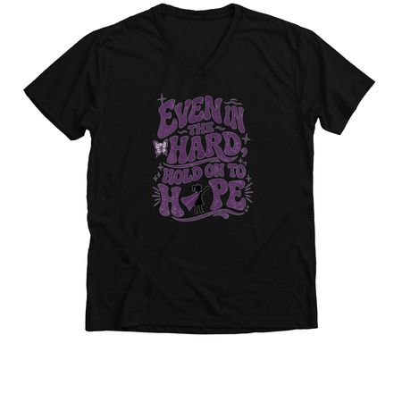 Hold On To Hope, a Solid Black Blend Premium V-Neck Tee