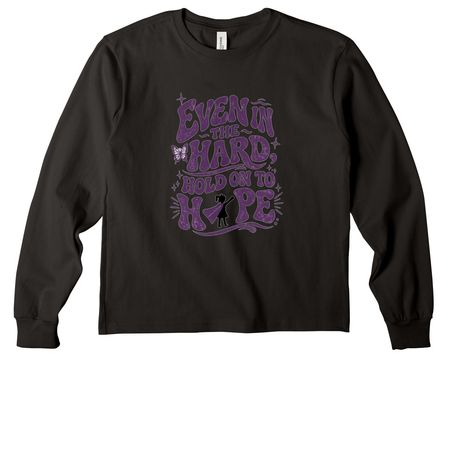 Hold On To Hope, a Black Youth Heavyweight Long Sleeve Tee