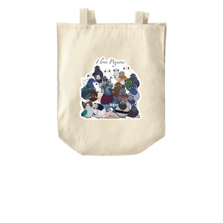 I love pigeon tote, a Natural Over-the-Shoulder Shopping Tote Bag