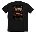 Black Cookoff Shirt, a Solid Black Blend Premium Unisex Tee (back-view)