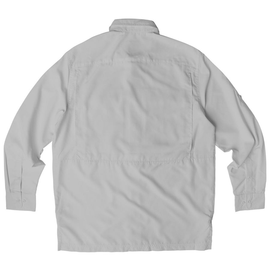 FPC Logo UV Button-Down, a Gusty Grey Daybreak UV Long Sleeve Shirt (back-view)